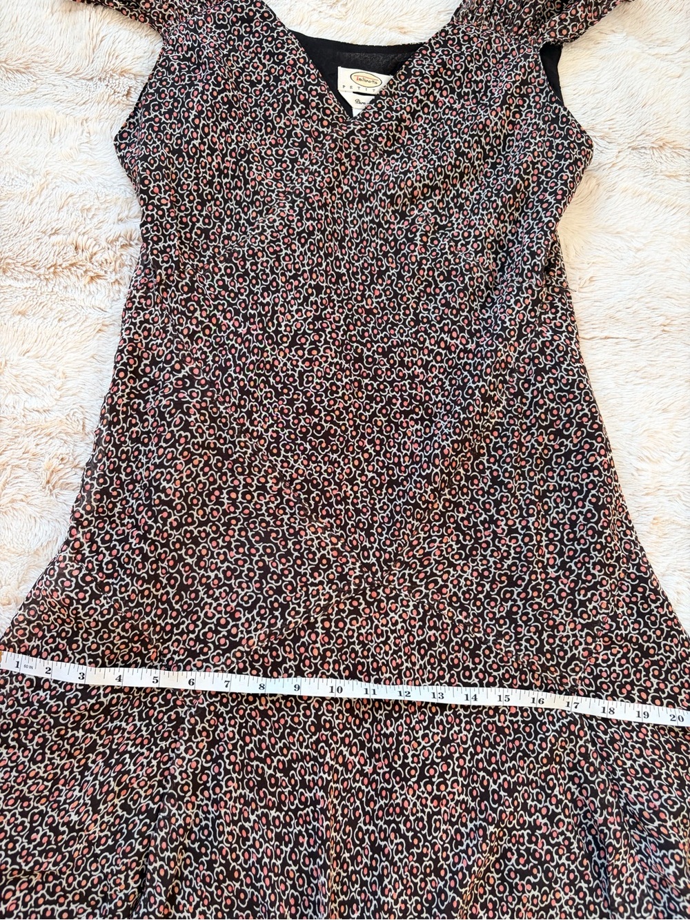 Vintage Black and Pink Floral Midi Dress - Picture 12 of 15